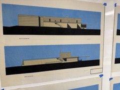 Modernist Architectural Elevation Prints Set of 7 Large 30×40 Paper Drawings