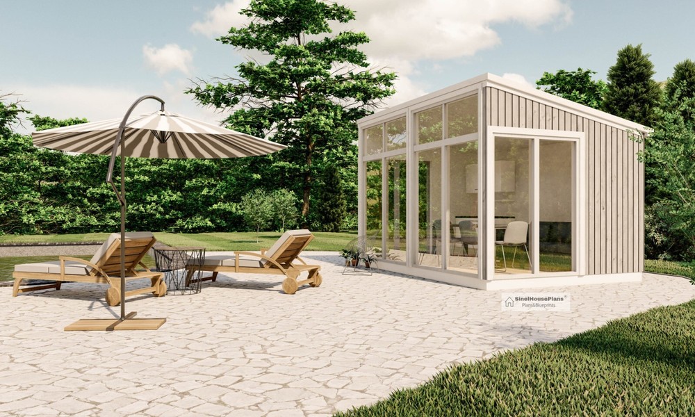 10×14 Garden Greenhouse Construction Plan, Modern Pool Shed Blueprints