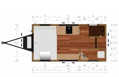 Generic Wood Construction Tiny Mobile Home Building Plans – 15’9″” x 7’10″” – 12
