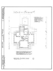 Frank Lloyd Wright Prairie Home, brick, 4 bedrooms, modern house PRINTED PLANS