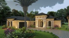 CAD FILE BLUEPRINTS MEDITERRANEAN HOUSE PLAN ARCHUP #104M