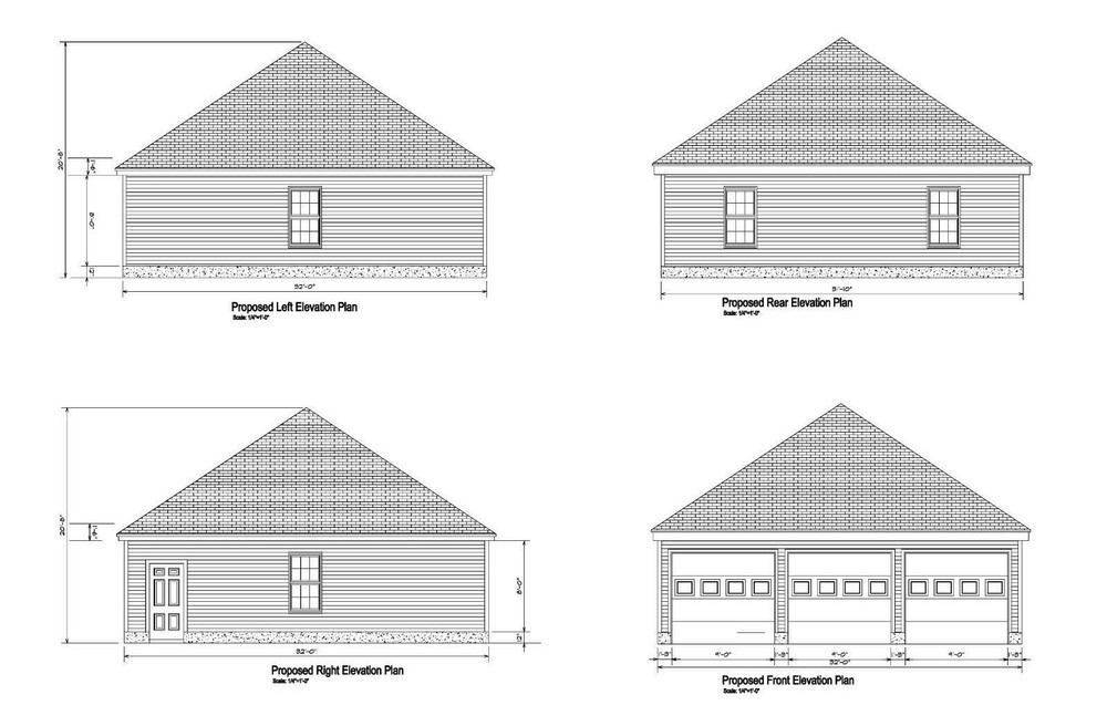 32’X32′- 32’X32′ GARAGE PLANS HIP ROOF GARAGE PLANS 20-3232-HIP-8