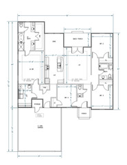 Traditional House Plans 1921 SF 4 Bed 2-1/2 Bath Open Floor (Blueprints) #1220