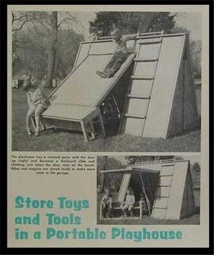 A-Frame Playhouse Garden Tool Storage Shed 1961 How-To build PLANS