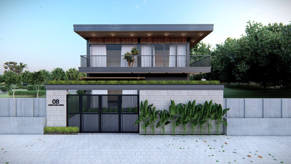 Modern 2-Storey Villa Design with Landscape | SketchUp + PNG Render | Mee Studio