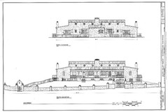 Southwestern style home, traditional adobe Hacienda, printed architectural plans