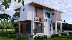 22.5×33 Feet Small House Plan 6.9×10 Meter 2 Beds 3 Bath Hip Roof (A4 Hard Copy)