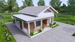 20×30 Small House Plan 6×9 Meter 2 Bed 1 Bath Gable Roof (PDF &A4 Hard Copy)