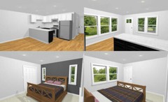 36×42 Apartment with 1-Car 1-RV Garage — PDF Floor Plan — 961 sqft — Model 2G