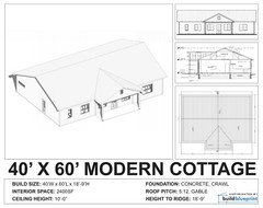 40′ x 60′ Modern House Architectural House Plans 4 Bedroom – PDF Download