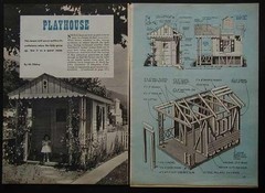 8×12 Playhouse/ Guest House 1953 How-To build PLANS Cottage w/Porch
