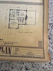 Vintage 1948 MCM Contemporary Home Blueprint Triflex Service Washington DC Plan