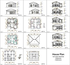 Modern House Plan 11×11 Meter 36×36 Feet 3 Beds PDF Plan 3d 006