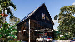 36’x36′ Screened House Plans – Modern Design with Insect Screening, Timber Posts