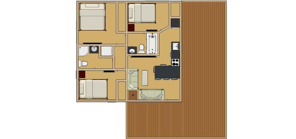 600sqft – 24’x25′ – 3bedrm/2bath – Tiny/Small House Plan – us – ala cart