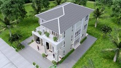 36×46 Feet House Design Plans 11×14 Meter 6 Beds 4 Baths Hip Roof (A4 Hard Copy)