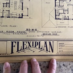 Vintage 1948 4 Square Home Plan Drawing Blueprint Triflex Service Washington DC