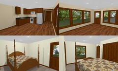 34×42 1 RV Garage – 1 Bedr Apartment – 1,400 sq ft – PDF Floor Plan – Model 2C