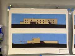 Modernist Architectural Elevation Prints Set of 7 Large 30×40 Paper Drawings