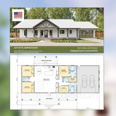 Harvest Farmstead Modern House Open Plan Design 84 x 30 – 3 Bed 2.5 Bath 2 Car –
