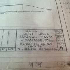 RARE Blueprints of Magnus Farm Historic Farm Rest Home Arlington Heights, IL VTG
