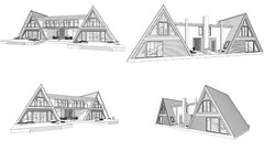 86’x49’ 4 Beds, 4 Baths Double A-Frame House Architecture Plans PDF Download.