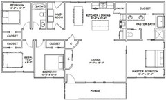 60×30 House — 4 bedroom 2 Bath — 1,700 sqft — PDF Floor Plan — Model 6A