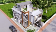21×33 House Plans 6.5×10 Meter 4 Beds 2 Baths Terrace PDF & A4 Hard Copy