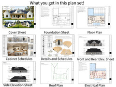 Classic Country Farmhouse Plan: 2,250 (Living) Sqft-3 Bedroom-2.5 bath-Office-Di