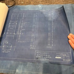 Vtg 1918 AT&SF Santa Fe Building Blueprints Railroad Memorabilia Kansas ~16 pgs