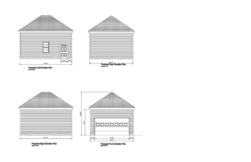 20’X24′- 24’X20′ TWO CAR GARAGE PLANS GABLE DORM ROOF GARAGE PLAN 19-2024GBL-7A
