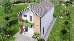 16×33 Feet House Plan 5×10 Meter 2 Beds 2 Baths Gable Roof PDF (A4 Hard Copy)