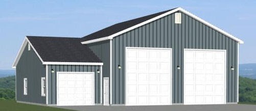 50×40 2-RV Garage — 1,917 sq ft — PDF Floor Plan — Model 2A