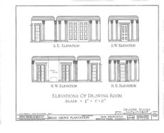 Architectural House Plans, Belle Grove Plantation, southern style mansion