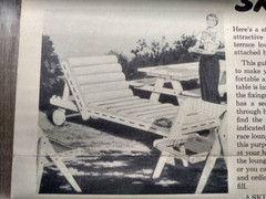 MCM Lawn Patio Furniture Plans Lounge Chair Picnic Table VTG 50s Skil Chart 103