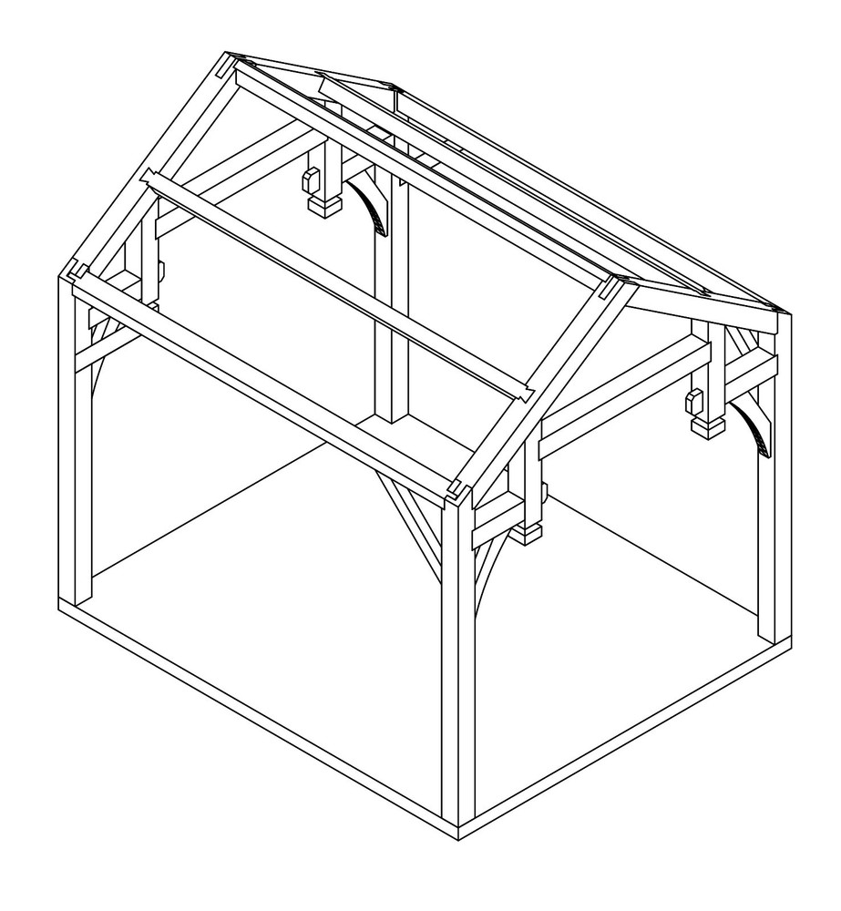 Timber Frame Plan 10′ X 12′ – Cut Your Own 
