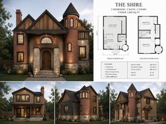 The Shire Storybook Home Plan 2 Bedroom 2 Bath 2 Story Under 1,000 Sq Ft