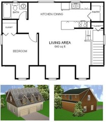 24×32 Garage Apartment Plans Package, Blueprints & Material List