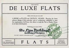 De Luxe (1924) Flats + Duplex homes CATALOG Apartments Architect Design + Plans