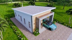 20×30 Feet Small House Design 6×9 Meter 2 Beds Shed Roof PDF Plan (A4 Hard Copy)