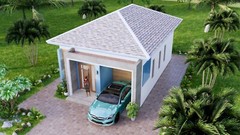Custom Small House Design 6×9 Meter 2 Beds 1 Bath 20×30 Feet Hip (A4 Hard Copy)