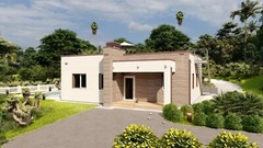 Flat House 2 Bed, Bathroom, Terrace, CAD Blueprints Metric/Imperial