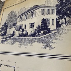 Vintage 1948 4 Square Home Plan Drawing Blueprint Triflex Service Washington DC