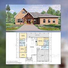 Brick Lane Farmstead Modern House Design 55 x 46 – 3 Bed 3 Bath Blueprint