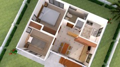 Custom Small House Plan 23×20 Feet 7×6 Meter 2 Beds 1 Bath Shed (A4 Hard Copy)