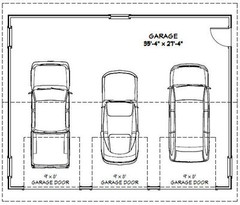 36×28 3-Car Garage — 1,008 sq ft — PDF Floor Plan — Model 11A