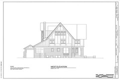 HOUSE PLANS – 2 story Prairie style home, Old English details, printed plans