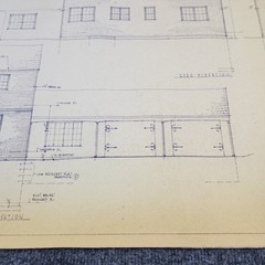 Vintage House Blueprint 33×17 1964 Mid Century Modern Drawing Art Glen Ellyn IL