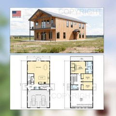 Tall Oak Two-Level Barndominium House Plan – 2300 SF, 3 Bed 2.5 Bath with 2-Car