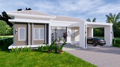 House Plans 14×11 Meter 46×36 Feet 3 Beds 2 Baths Hip Roof (A4 Hard Copy)